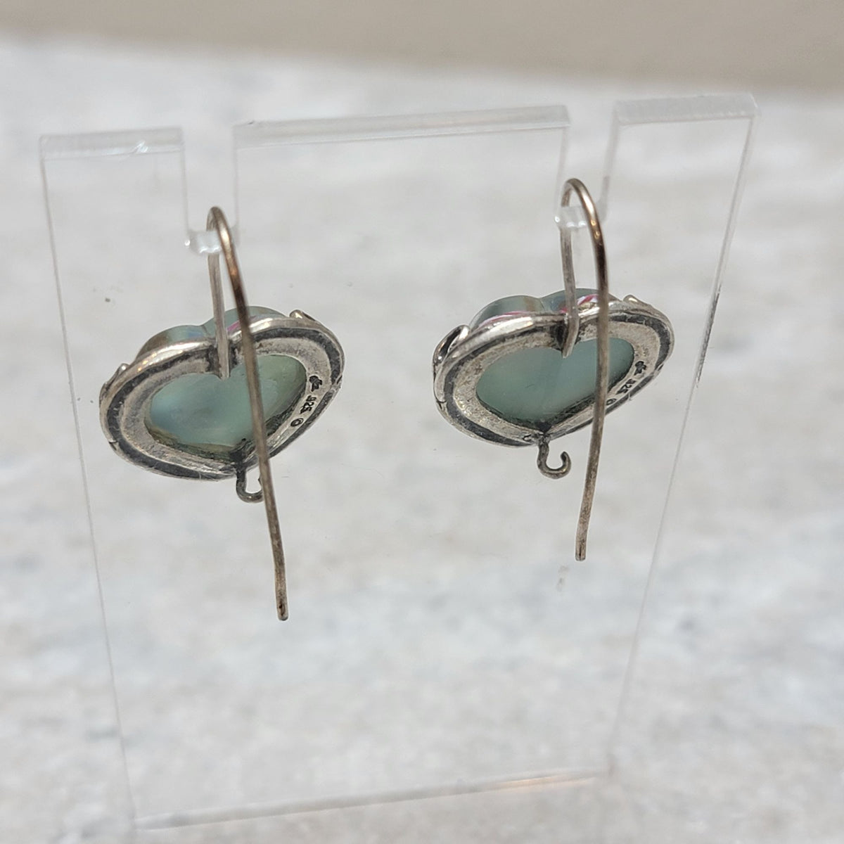 Sterling Silver Murano Glass Heart Earrings