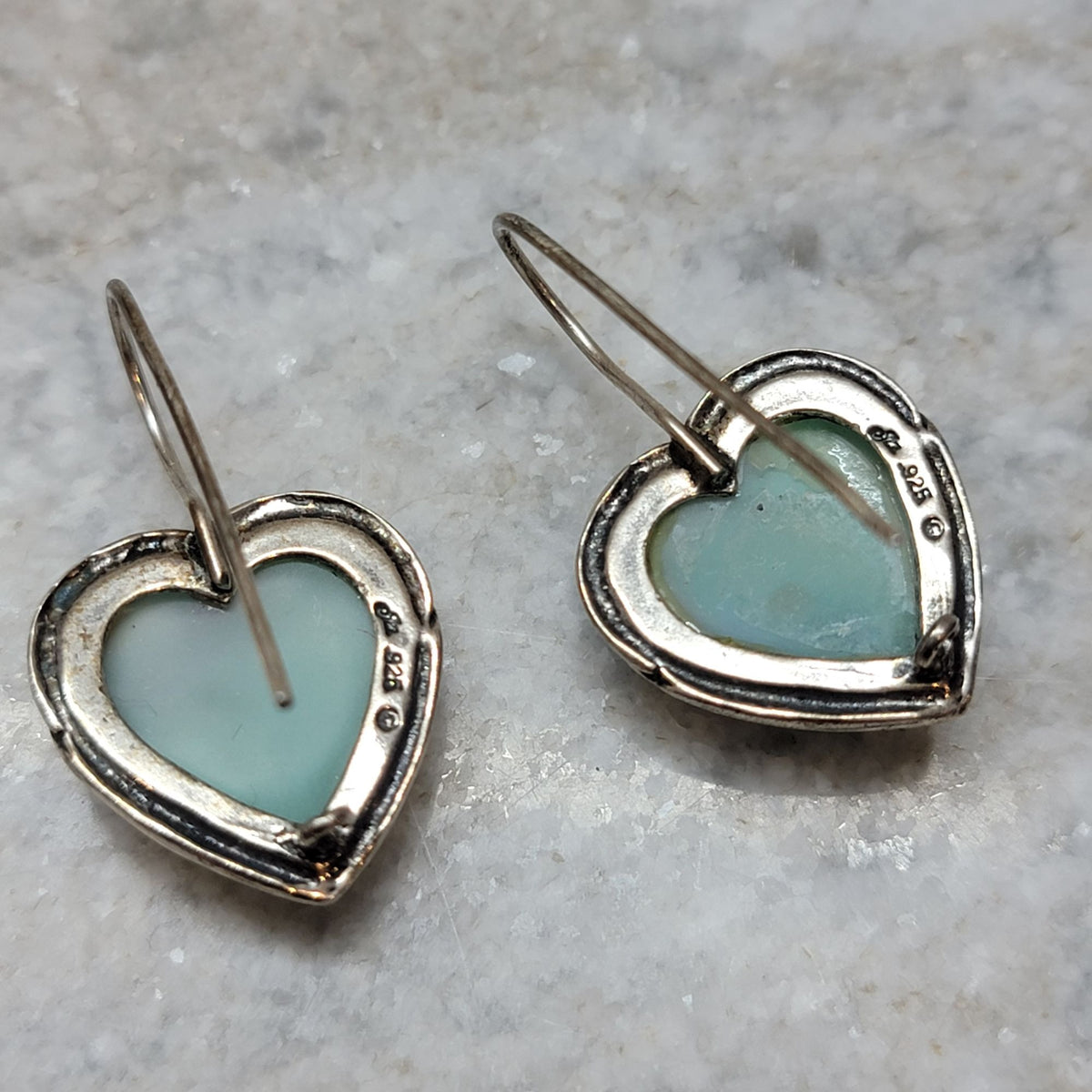 Sterling Silver Murano Glass Heart Earrings