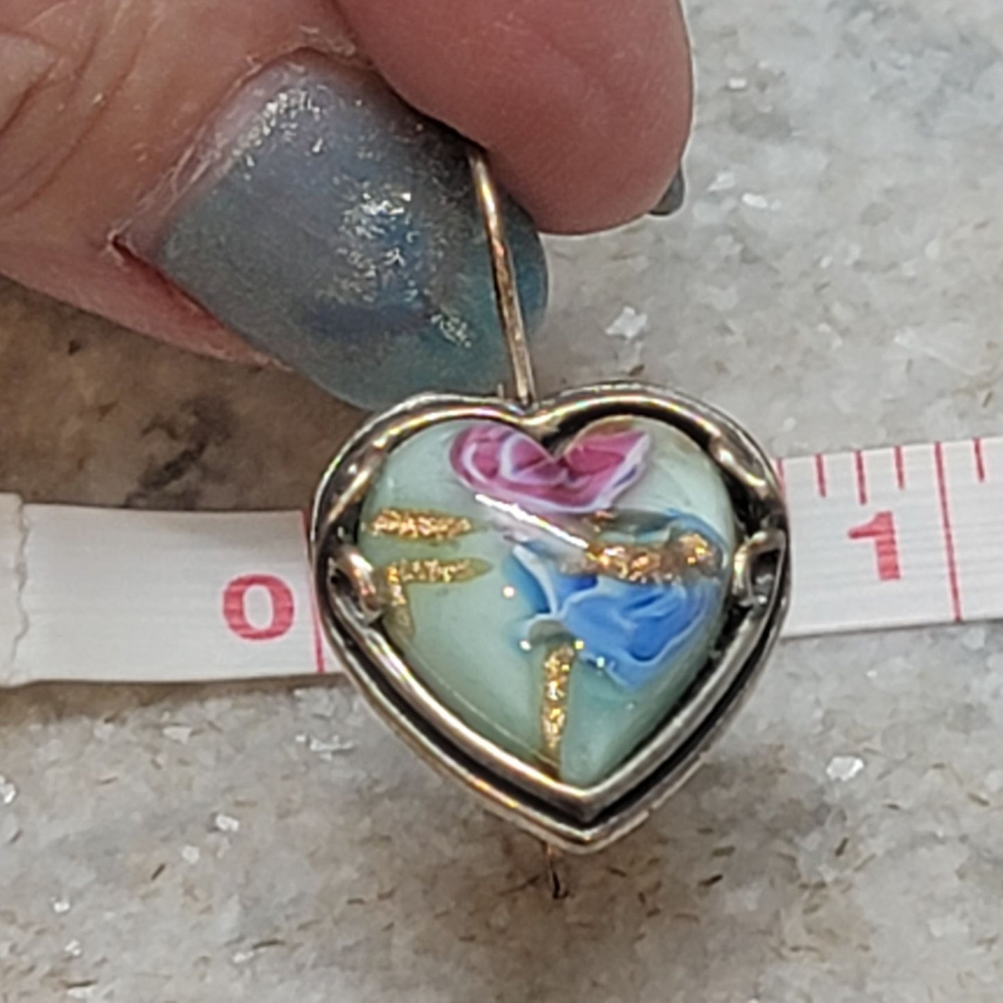Sterling Silver Murano Glass Heart Earrings