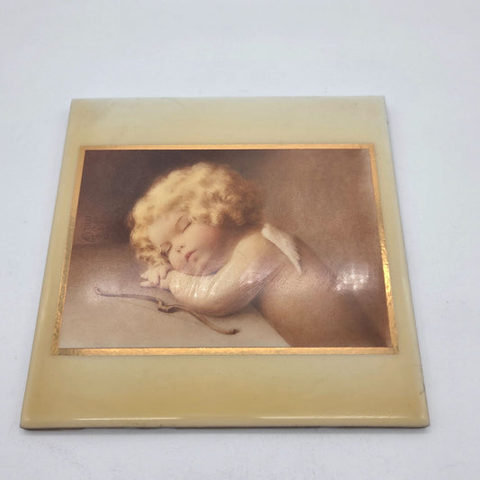 A.R.T. Co. Bessie Pease Guttman Cupid Caught Napping Tile Wall Art