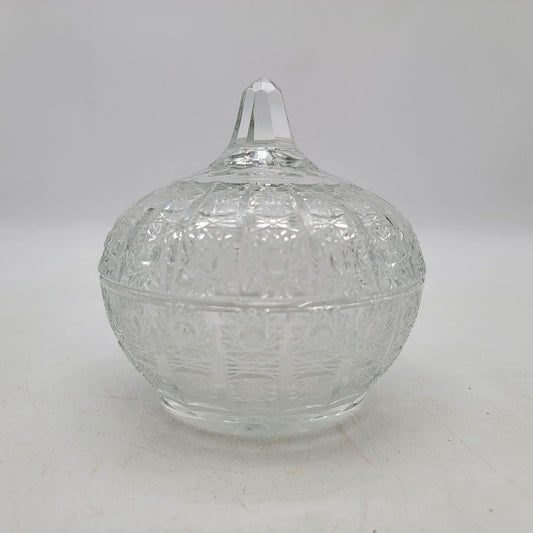 Antique American Brilliant Cut Glass Candy Dish With Lid