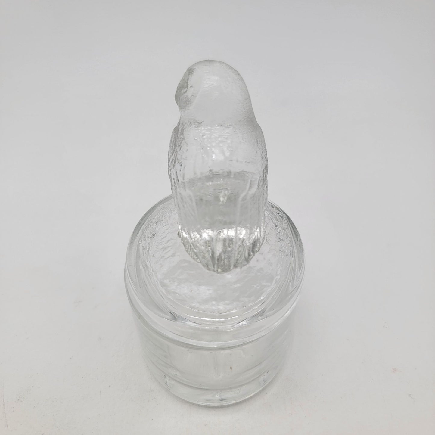 Vintage Luminarc France Glass Owl Trinket Box