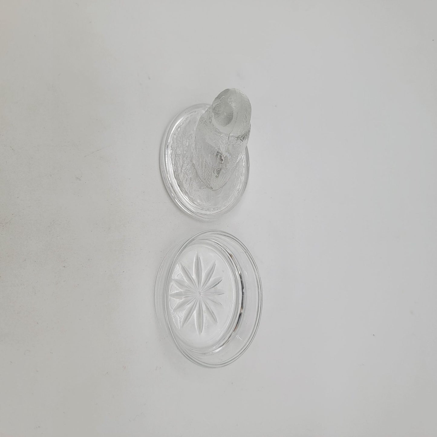 Vintage Luminarc France Glass Owl Trinket Box