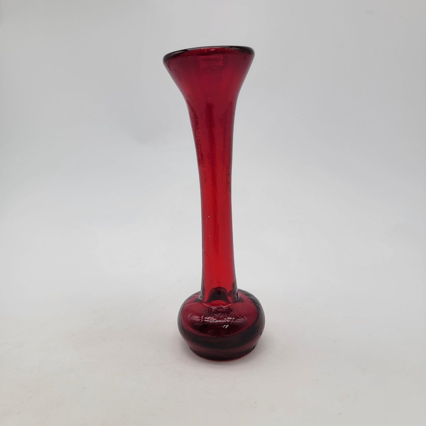 Vintage Mid Century Red Glass Vase
