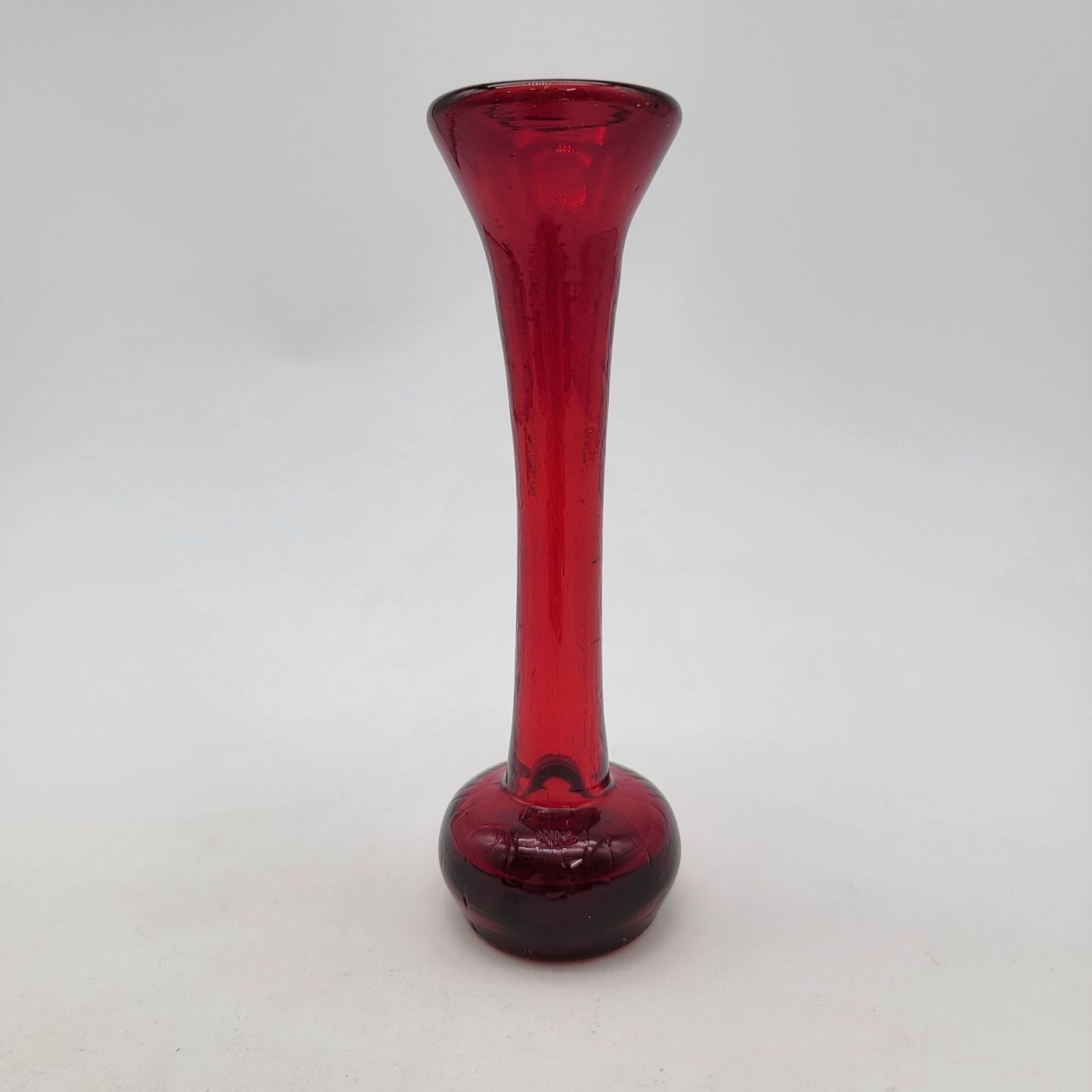 Vintage Mid Century Red Glass Vase