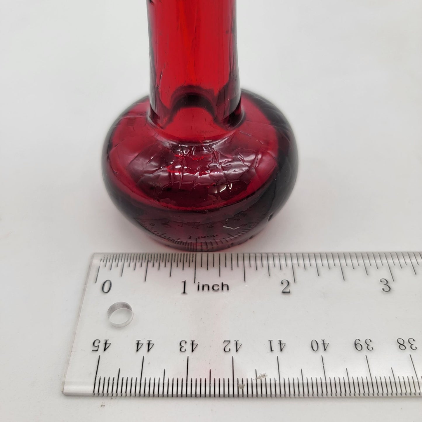 Vintage Mid Century Red Glass Vase