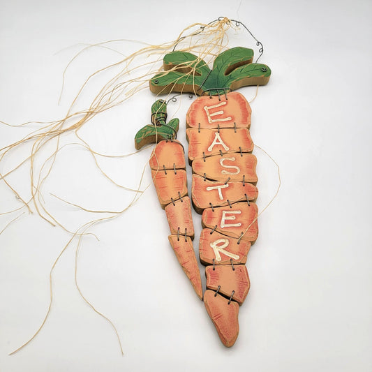 Easter Carrots Wooden Hanging  Decoration