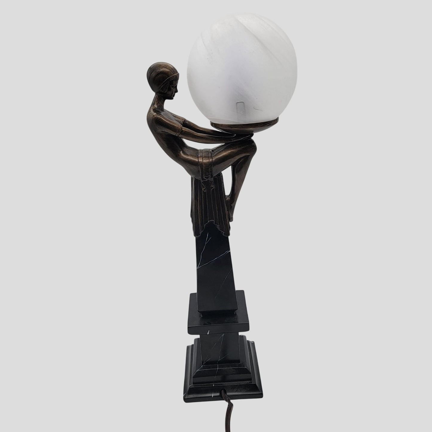 Art Deco Revival Max LeVerrier Style Figural Lamp