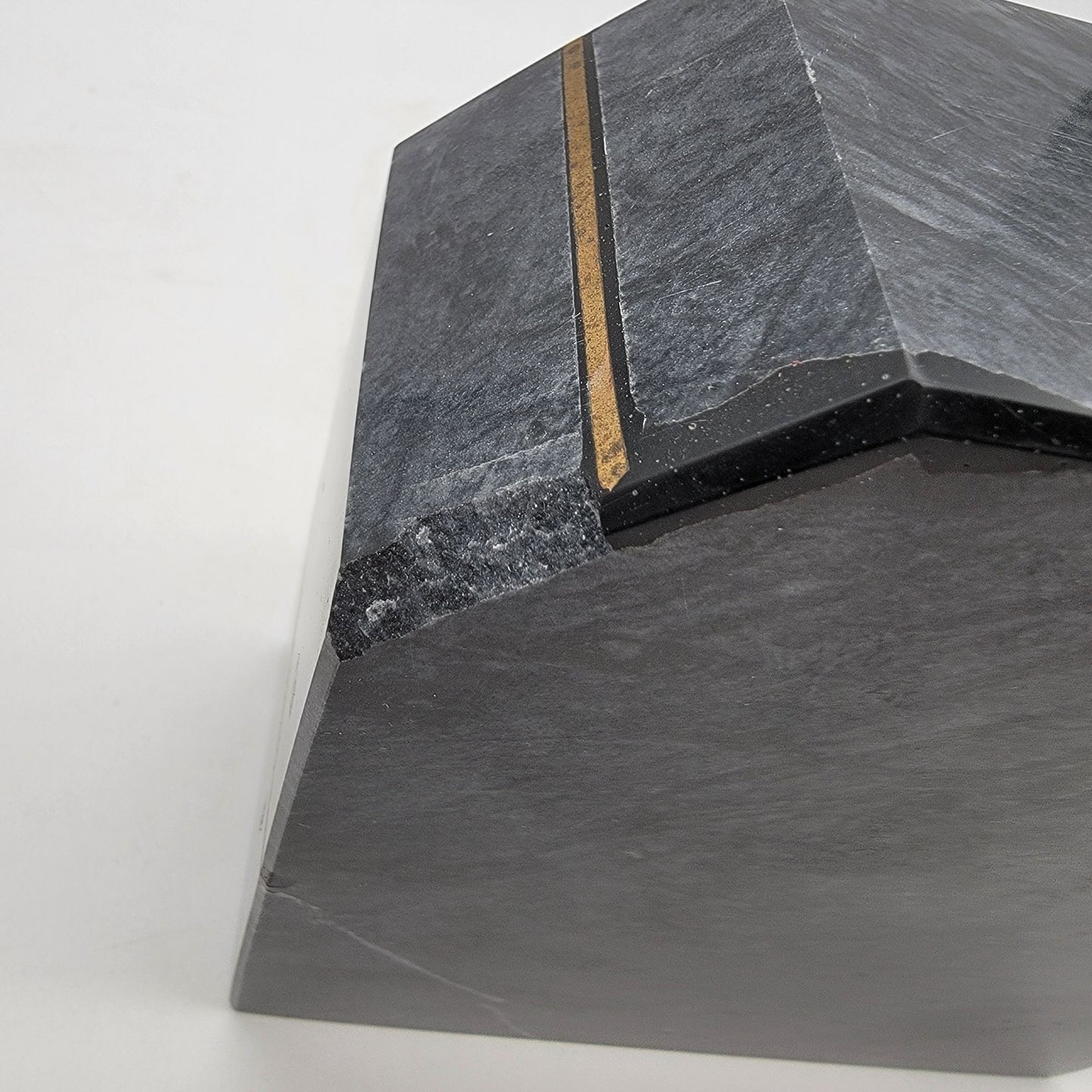 Art Deco Revival Karachi Black Marble Brass Inlay Bookends