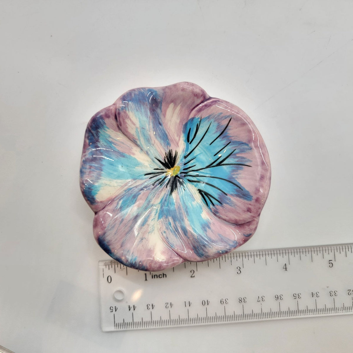 Stangl Pottery Pansy Flower Butter Pat Trinket Dish