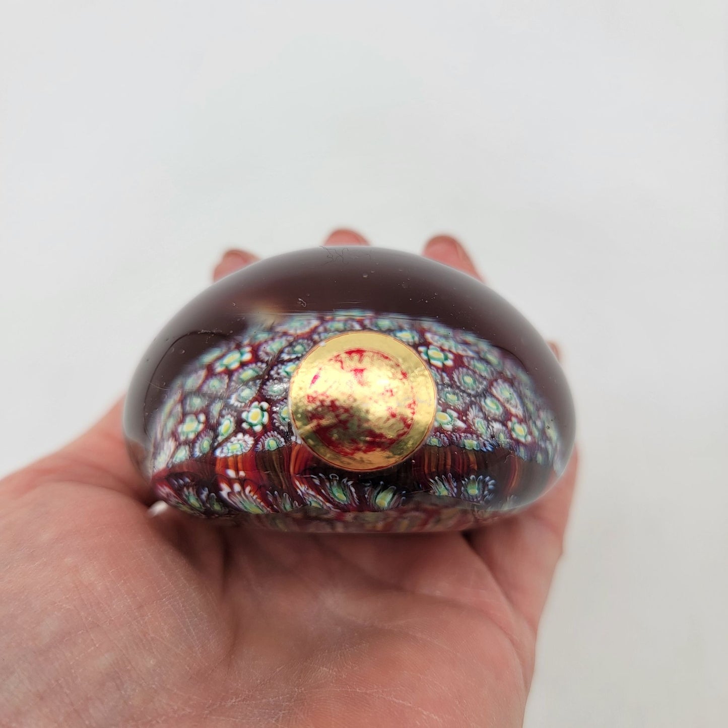 Vintage Murano Millefiori Art Glass Paperweight