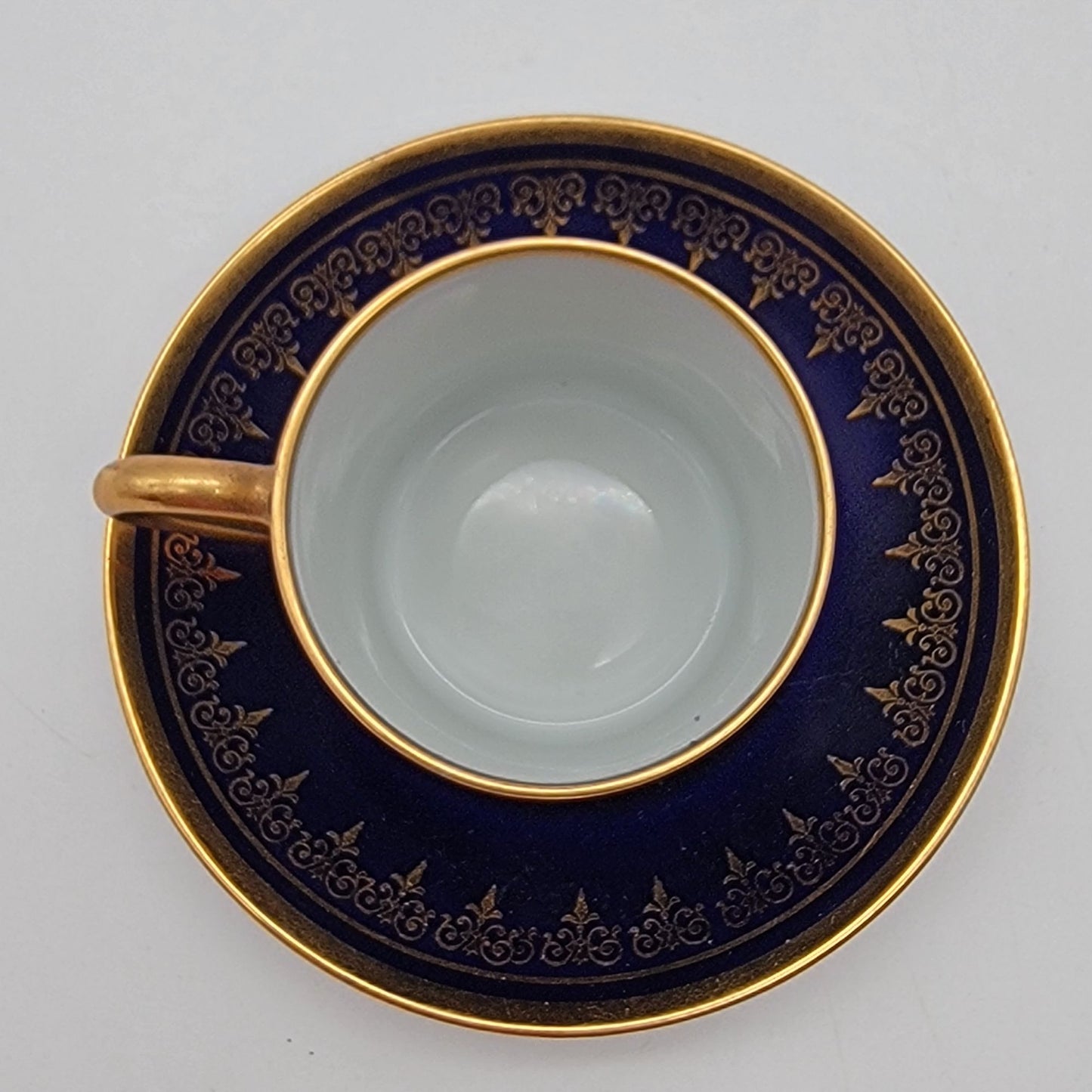Vintage Limoges France Cobalt Blue & 24K Gold Demitasse Cup & Saucer Andre Prevot
