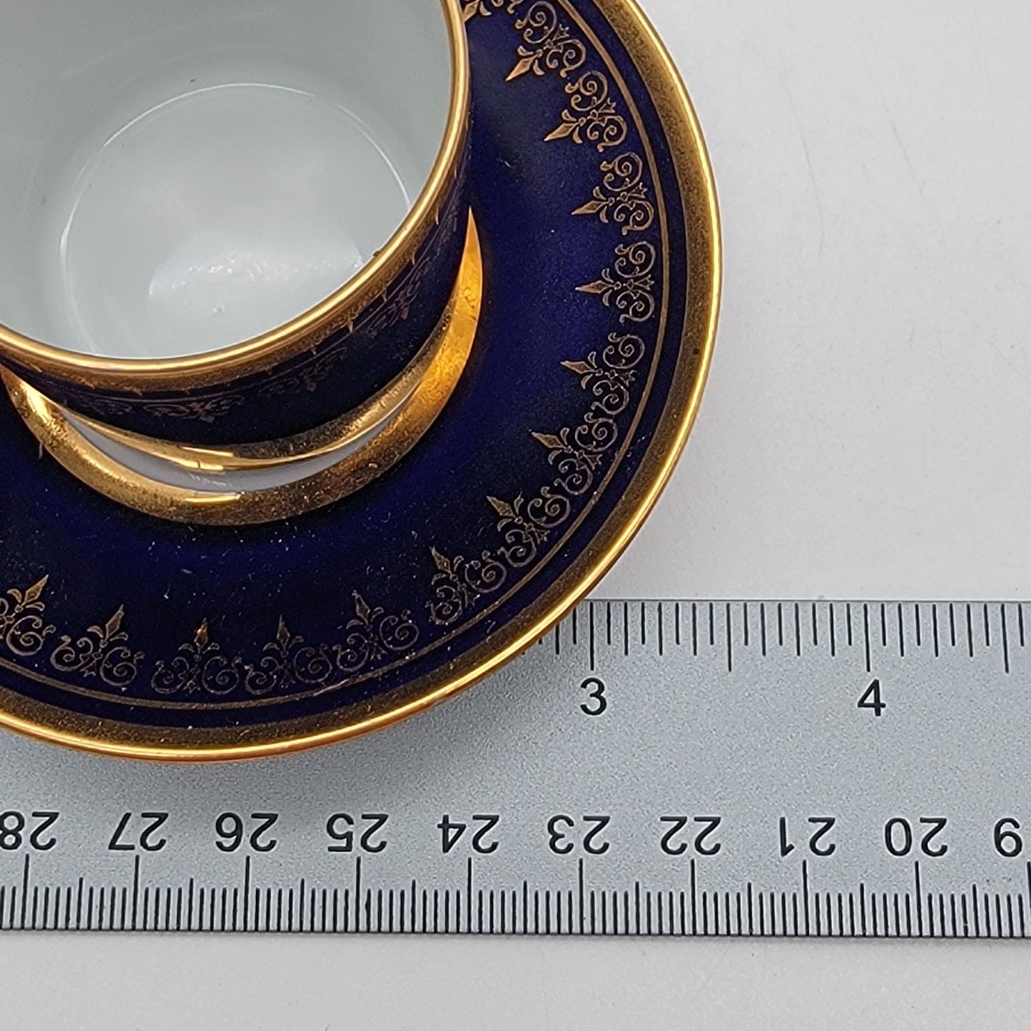 Vintage Limoges France Cobalt Blue & 24K Gold Demitasse Cup & Saucer Andre Prevot