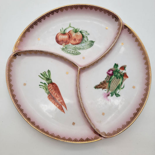 Vintage Porcelana Real São Paulo Divided Vegetable Dish
