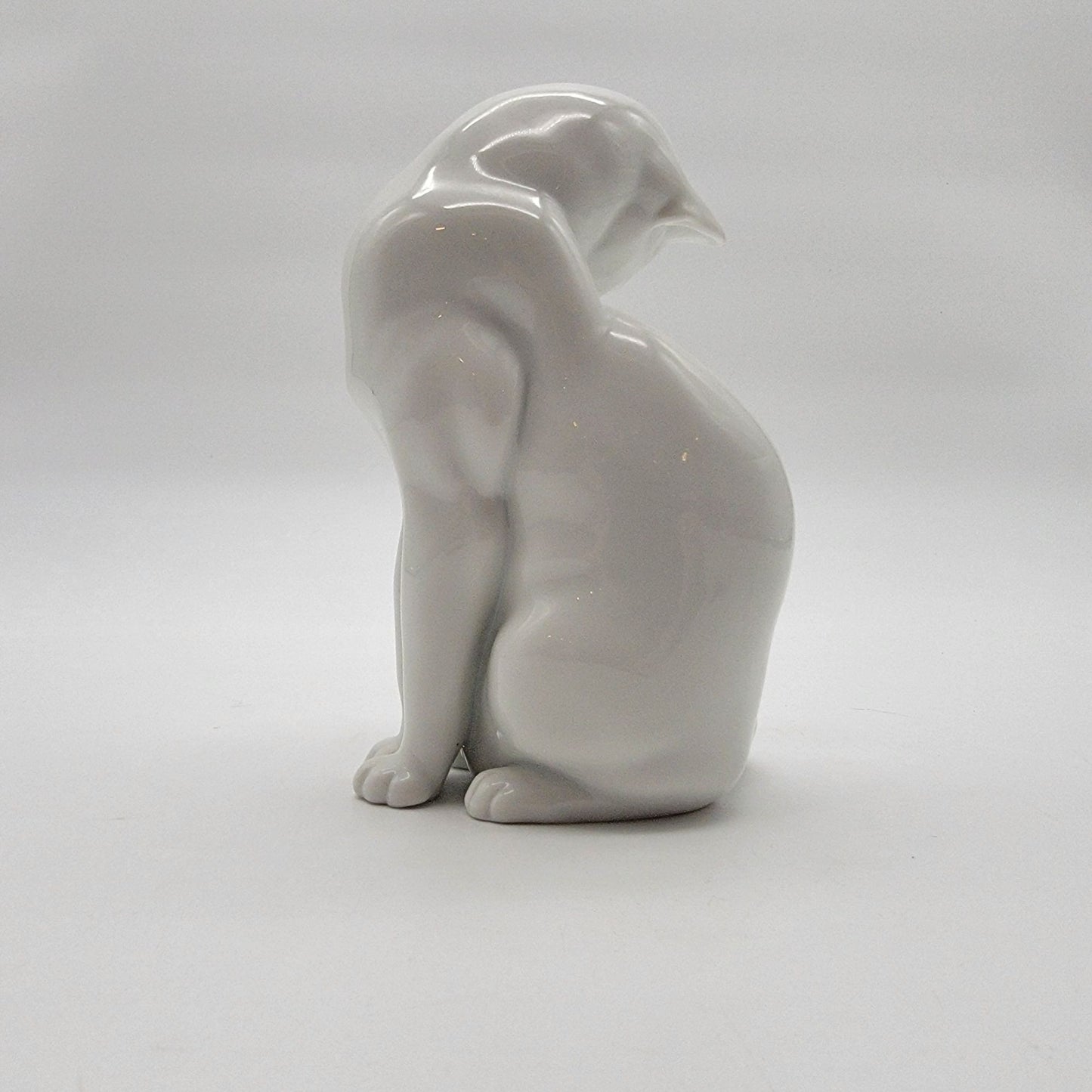 Vintage Augarten Wien Vienna Porcelain White Cat Figurine