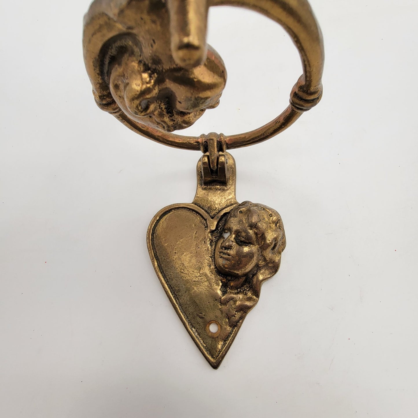 Vintage Brass Kissing Couple Door Knocker