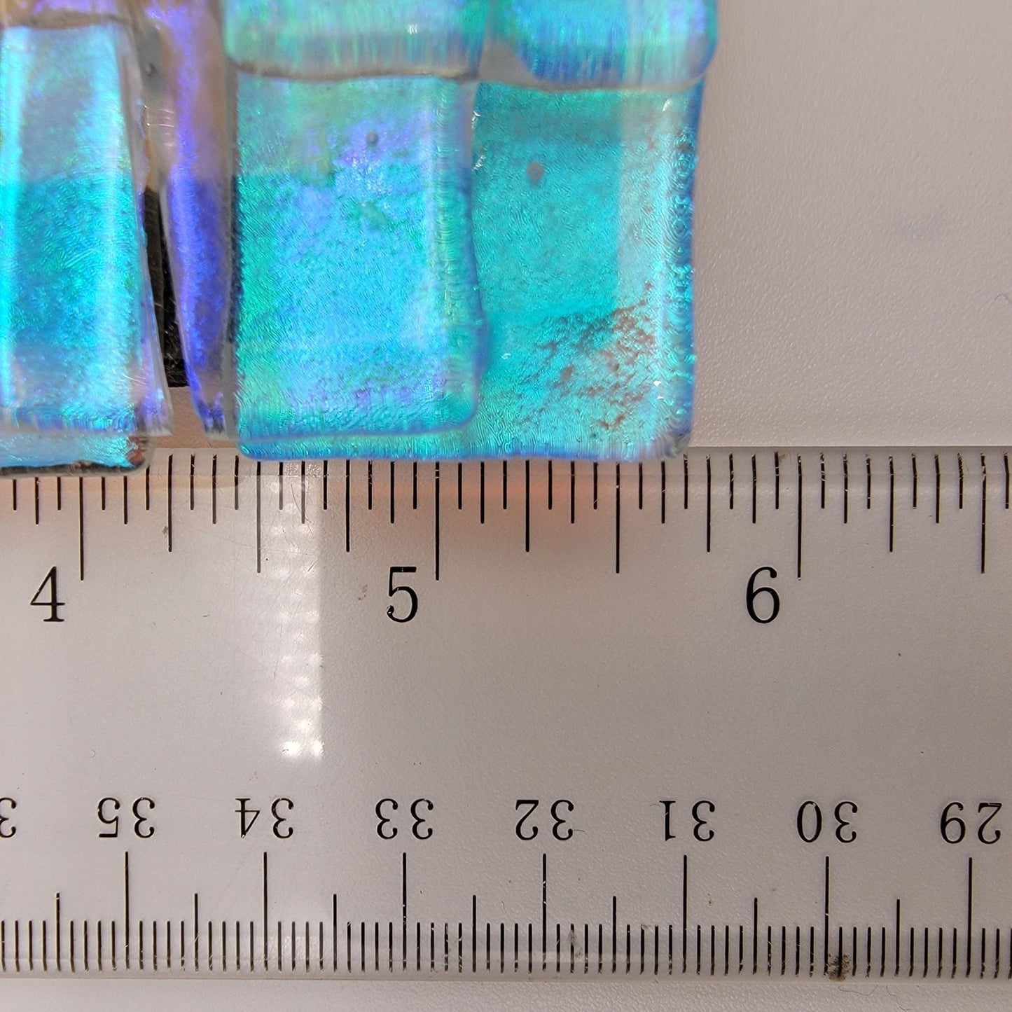 Blue Dichroic Fused Glass Picture Frame