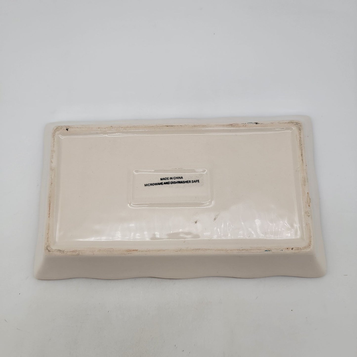 Hand-Painted Rooster Rectangular Deep Dish