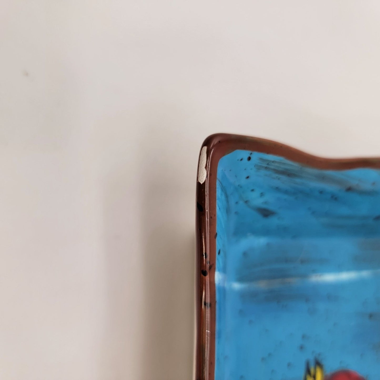Hand-Painted Rooster Rectangular Deep Dish