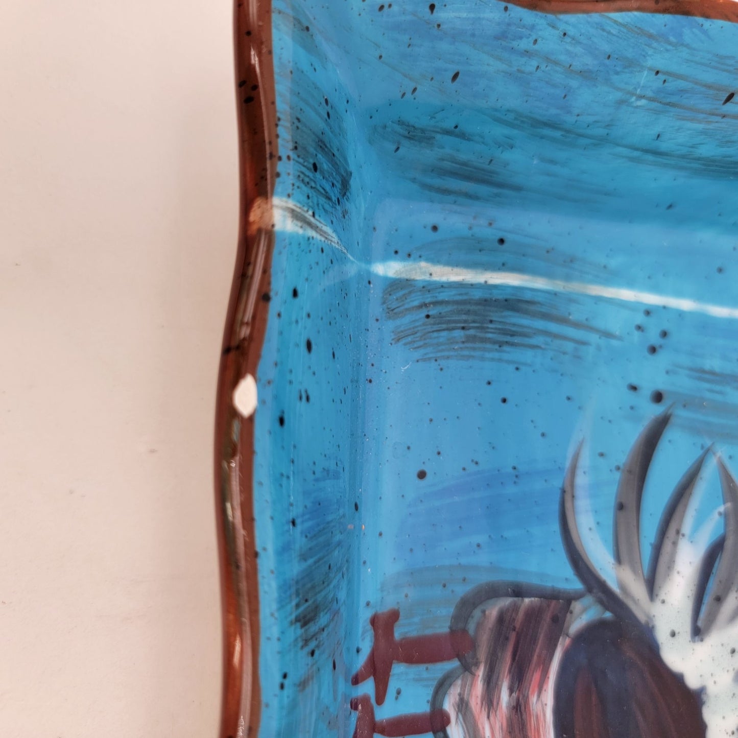 Hand-Painted Rooster Rectangular Deep Dish