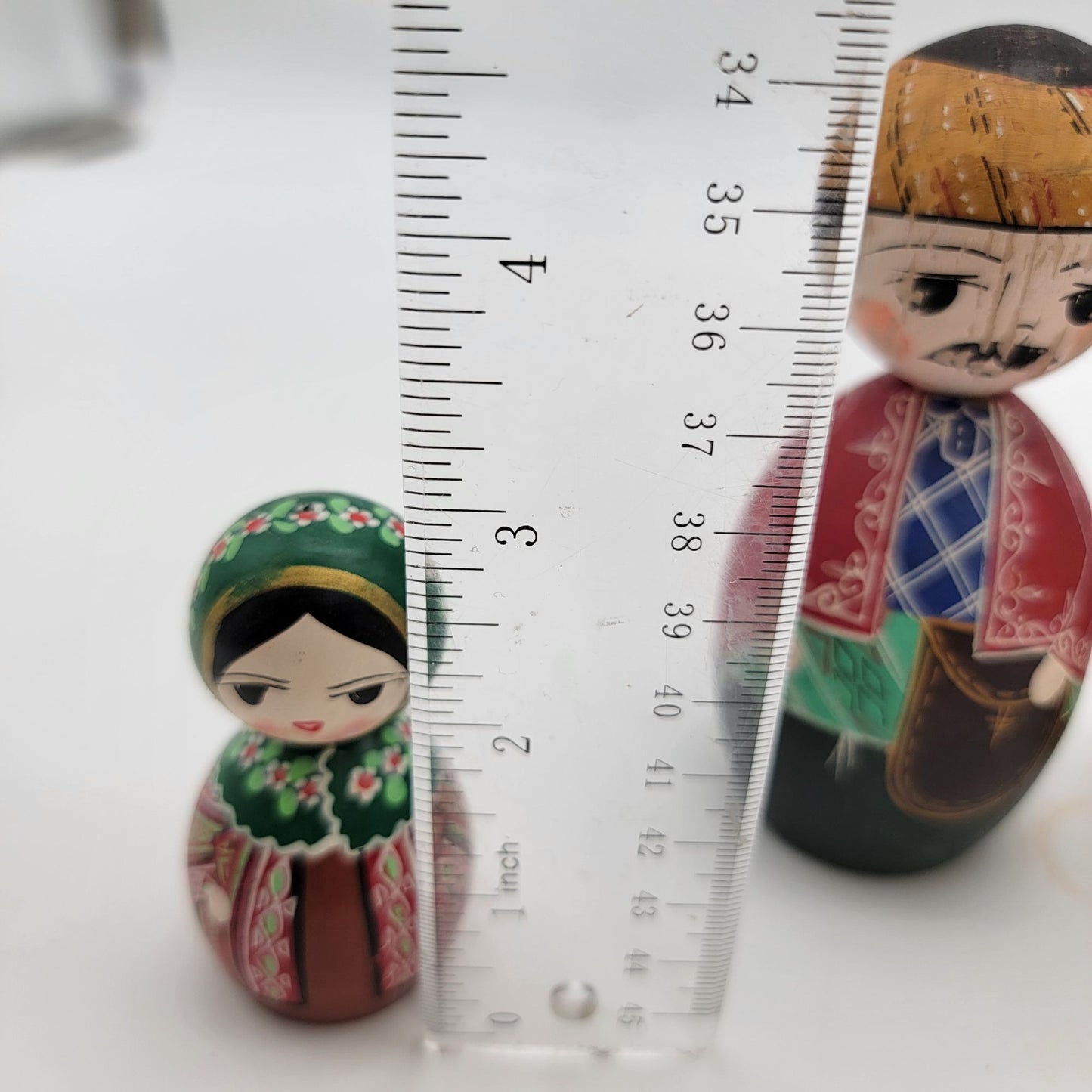 Handcrafted Wooden Russian Dolls Set Of 3 With Hand-Painted Traditional Eastern European Folk Art Design