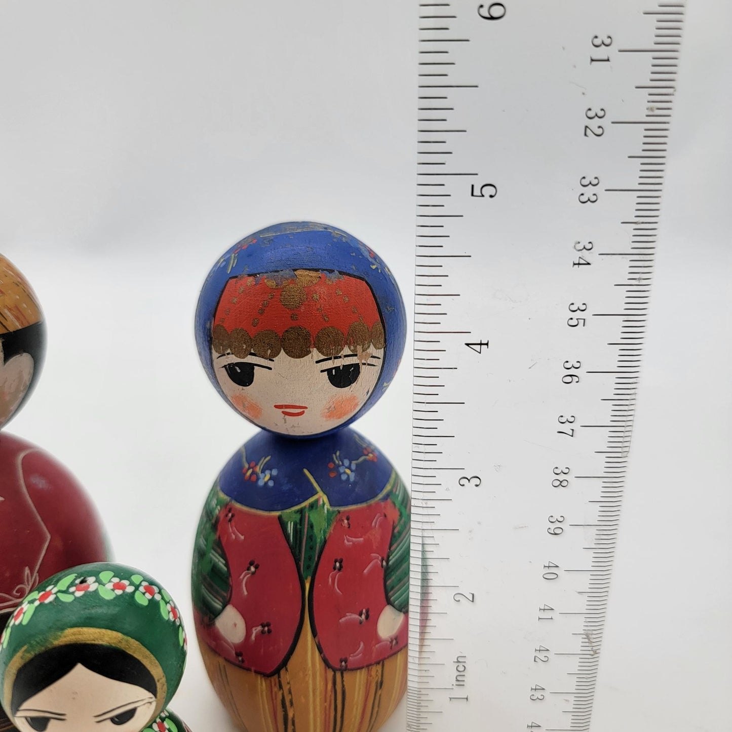 Handcrafted Wooden Russian Dolls Set Of 3 With Hand-Painted Traditional Eastern European Folk Art Design