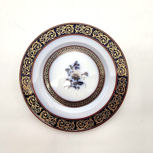 Bahri Bulut Cobalt Blue and Gold Porcelain Plate Made in Turkey