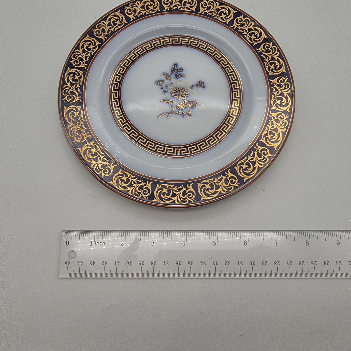 Bahri Bulut Cobalt Blue and Gold Porcelain Plate Made in Turkey