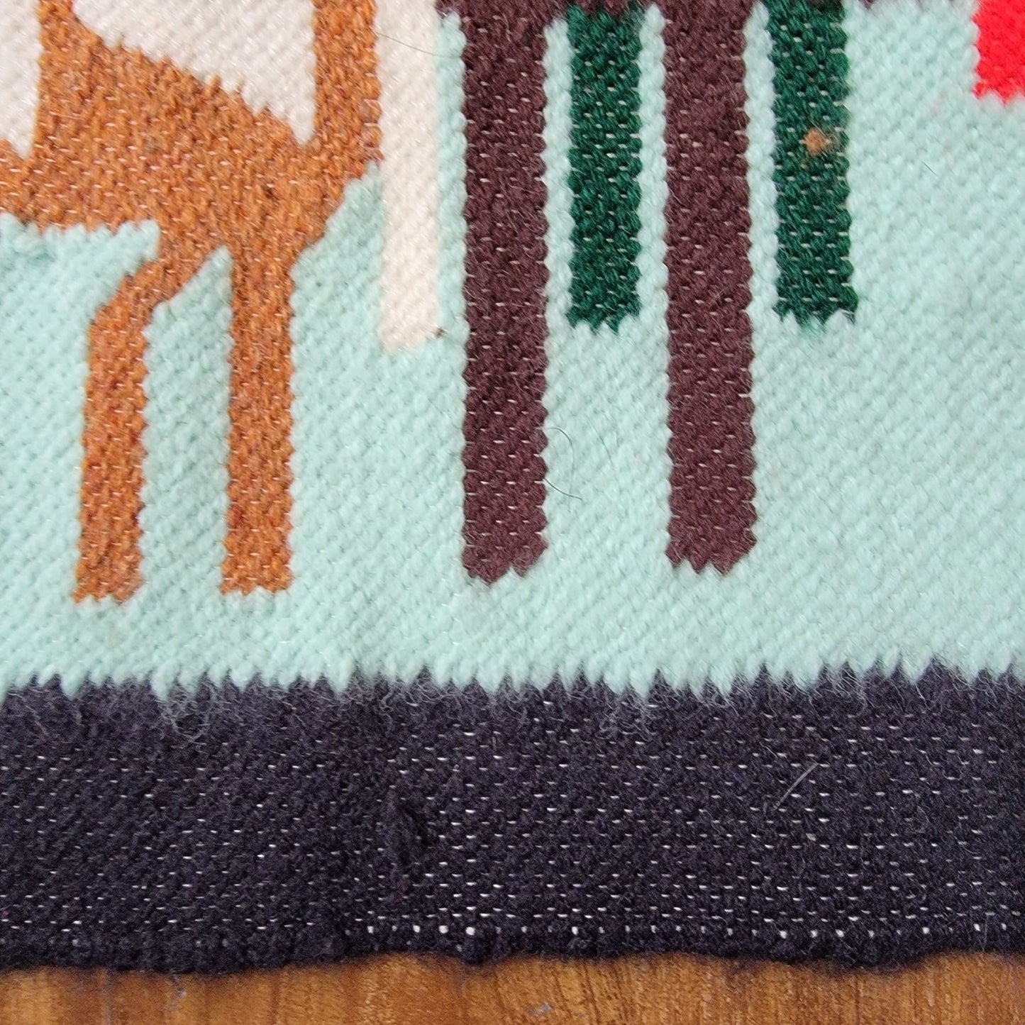 Vintage Peruvian Alpaca Pictorial Kilim Rug