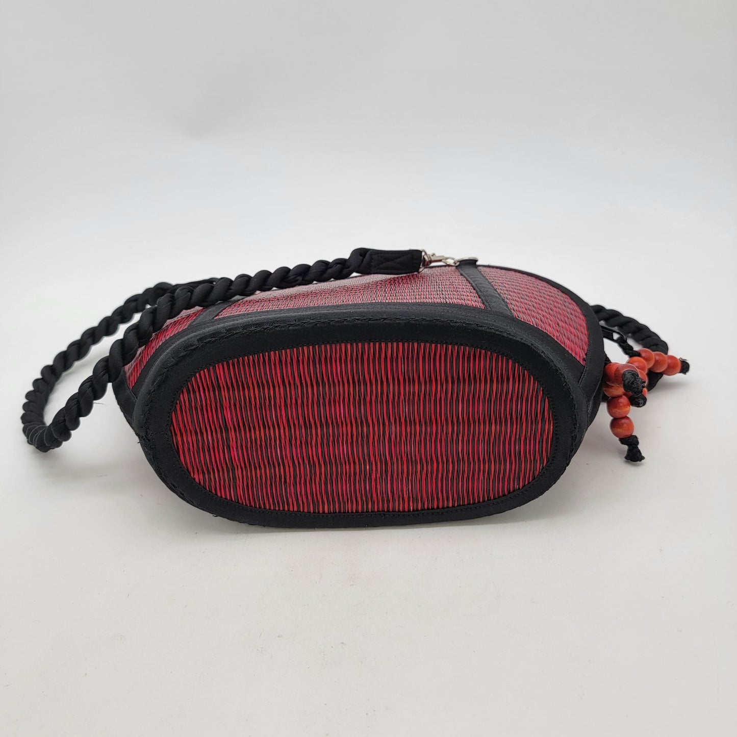 Saraye Kiri Wave Shoulder Bag Purse Crimson Red