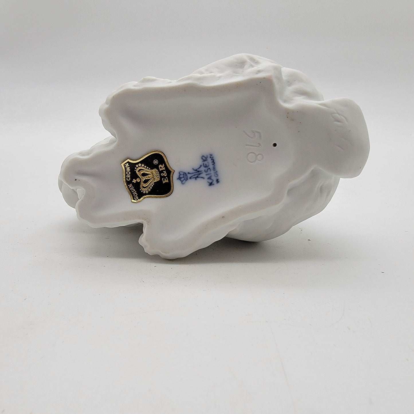 Kaiser White Bisque Porcelain Laying Rabbit Figurine #518