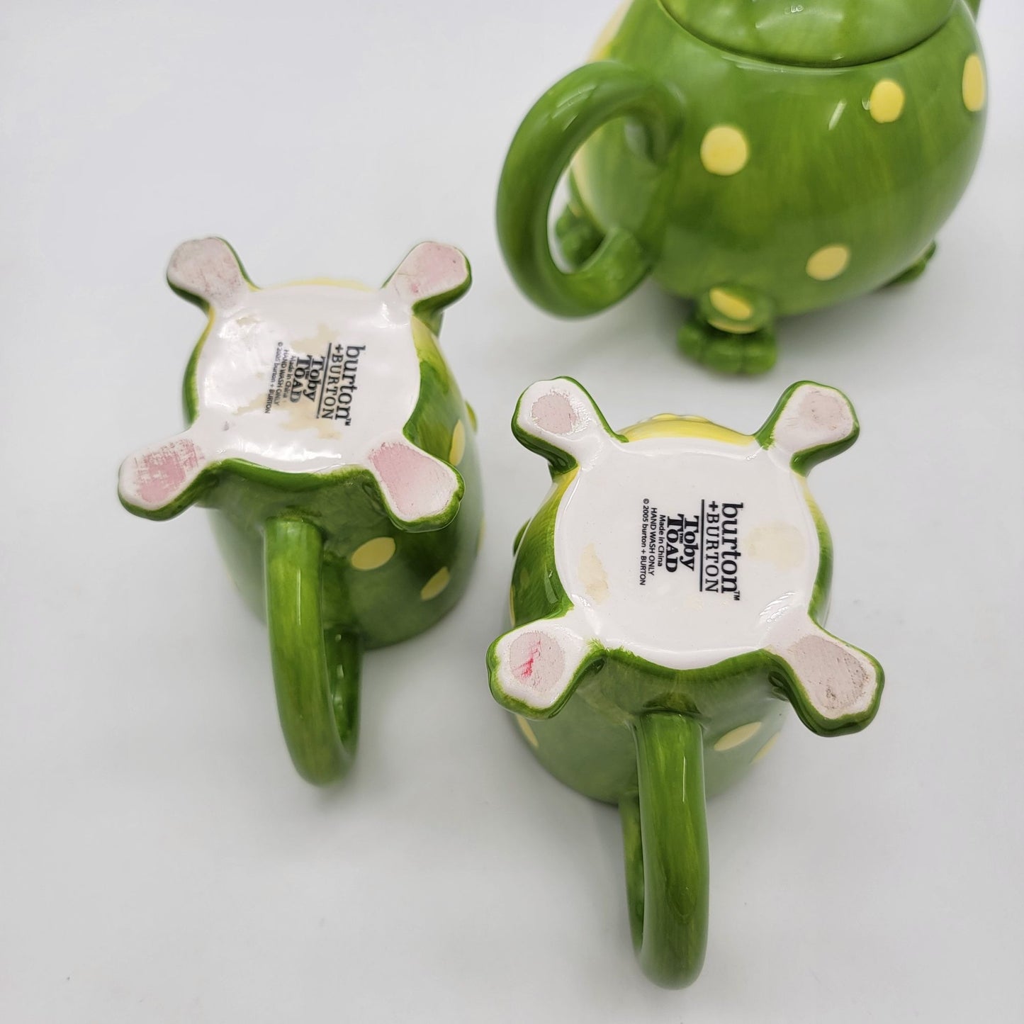 Vintage Burton & Burton Toby the Toad Teapot & 2 Cups
