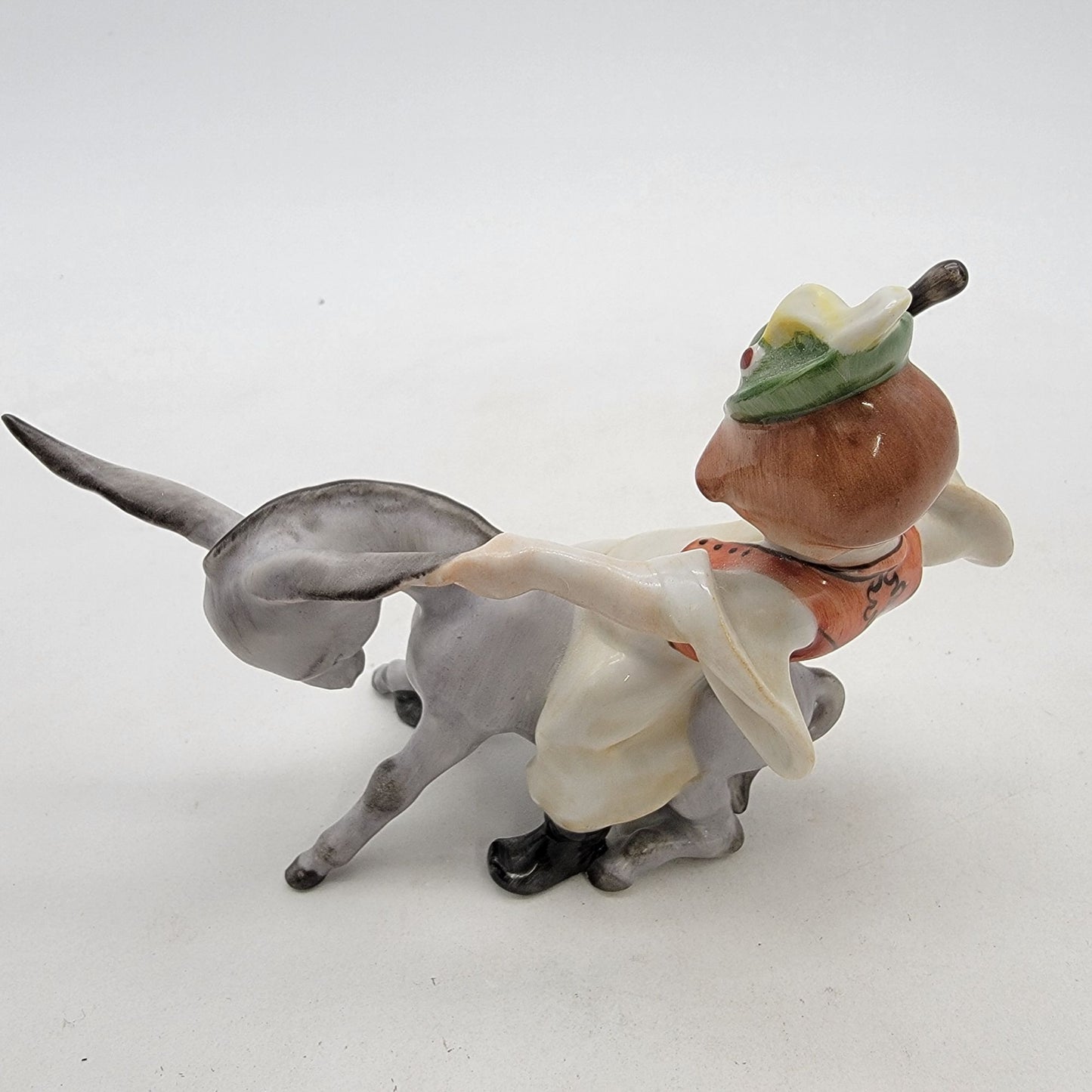 Vintage 1960-1970s Herend Hungary Porcelain Boy Riding A Donkey Figurine