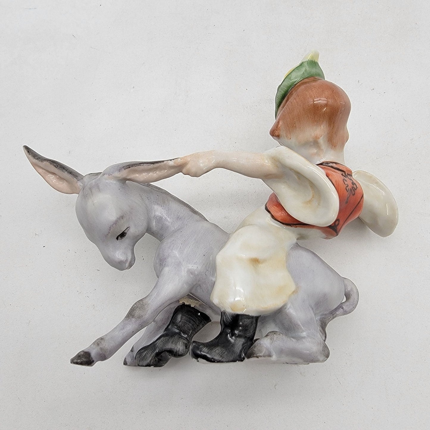 Vintage 1960-1970s Herend Hungary Porcelain Boy Riding A Donkey Figurine