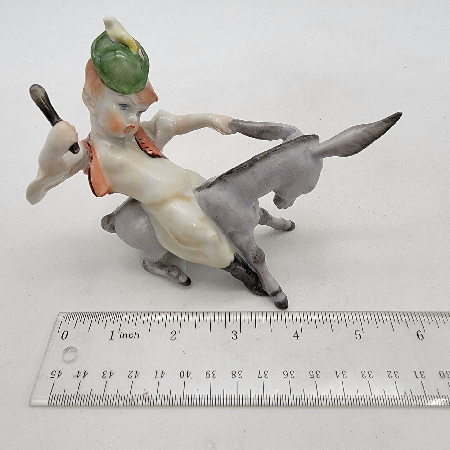 Vintage 1960-1970s Herend Hungary Porcelain Boy Riding A Donkey Figurine