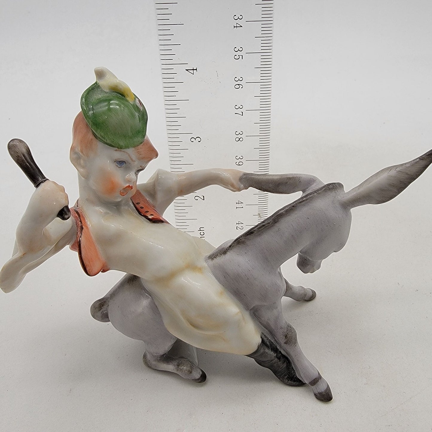 Vintage 1960-1970s Herend Hungary Porcelain Boy Riding A Donkey Figurine