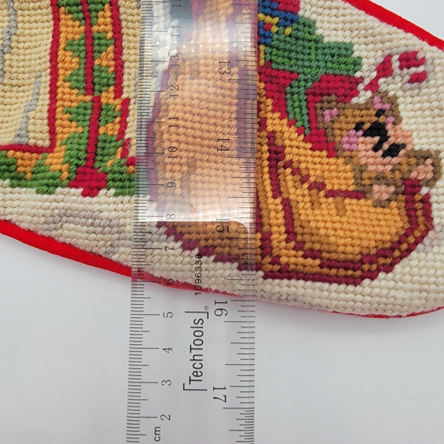 Vintage Needlepoint Tapestry Santa Christmas Stocking