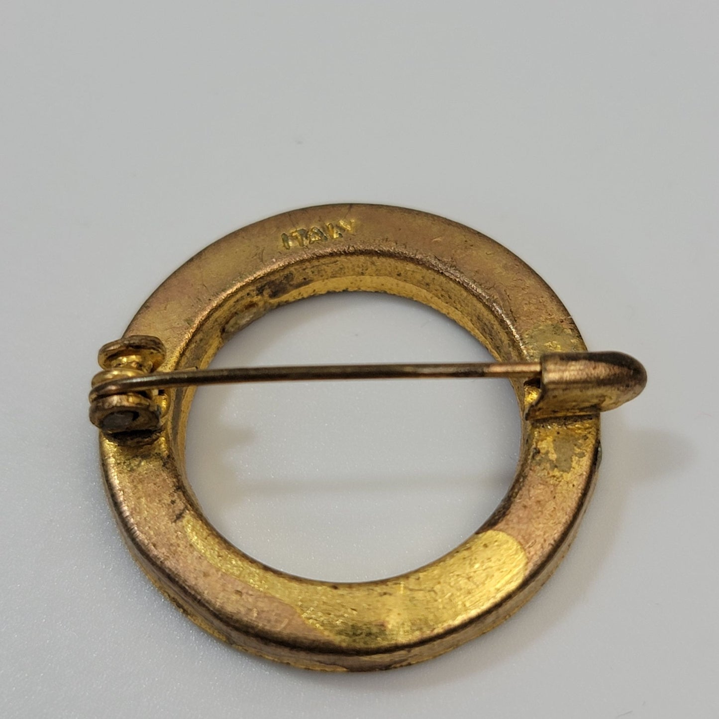 Antique 1920s Micro Mosaic Glass Brooch Millefiori Tesserae Made in Italy