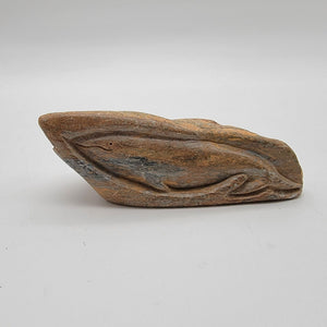 Vintage Inuit Carved Stone  Whale Sculpture Signed Eisenhauer