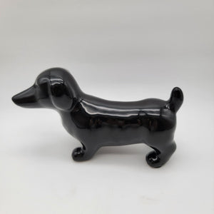 Large Black Dachshund Figurine