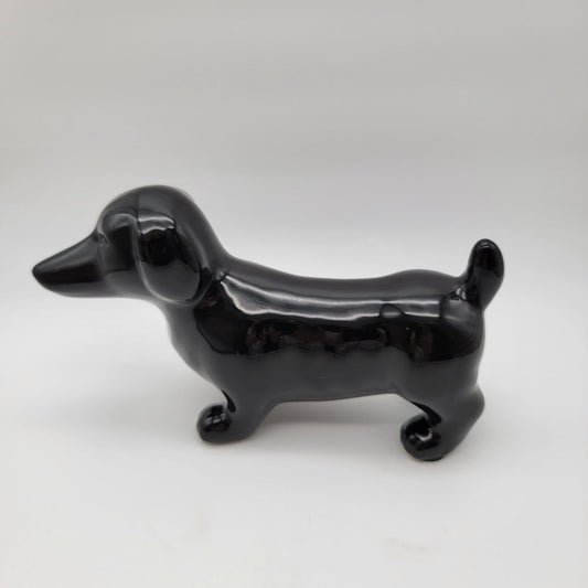 Large Black Dachshund Figurine