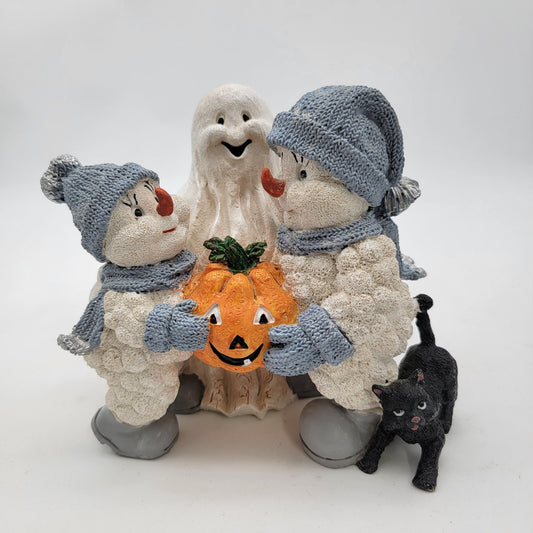 Encore 1999 Halloween Collection Boo Buddies "Ghostly Trio" Snowman Figurine