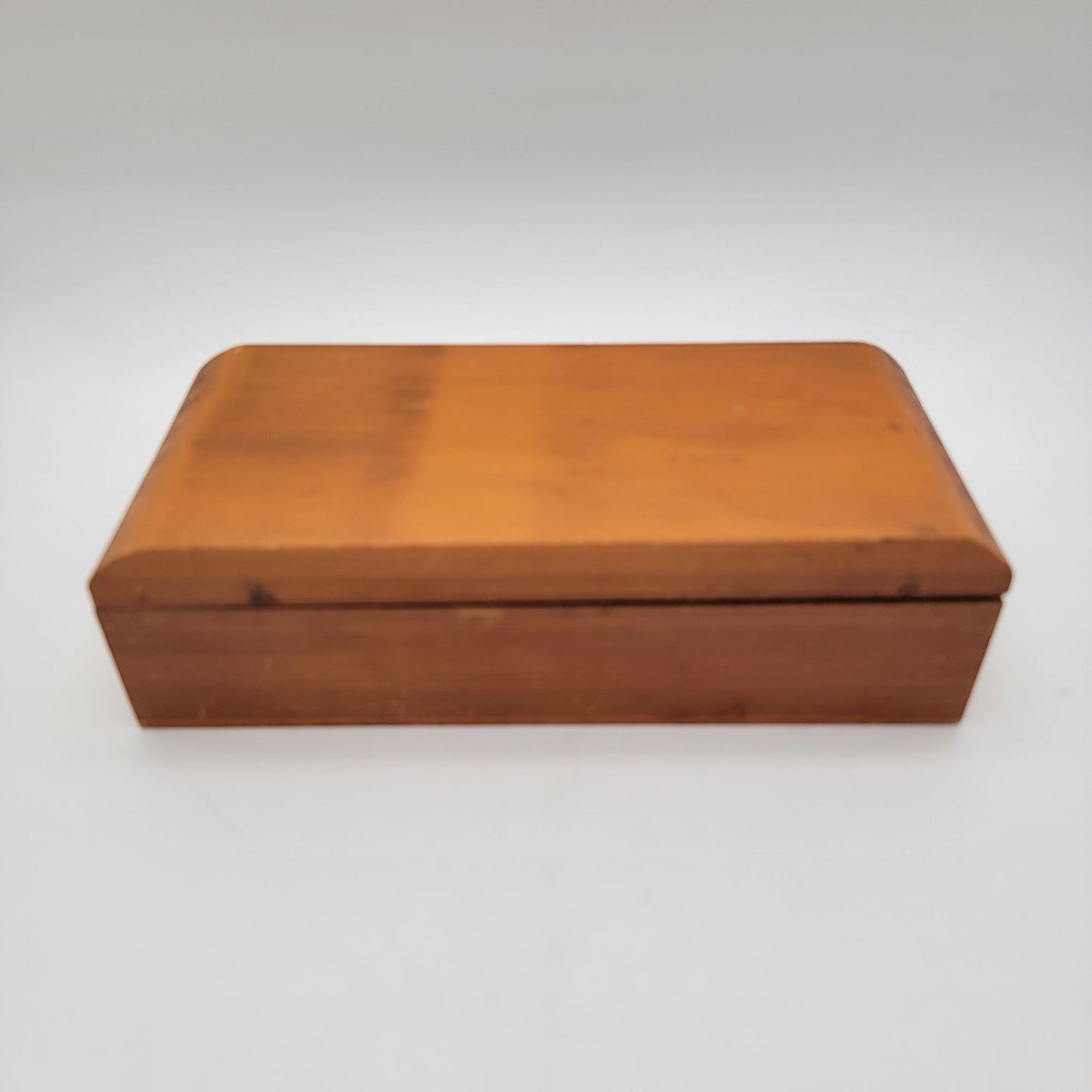 Vintage Two-Tone Marquetry Inlaid Wood Box
