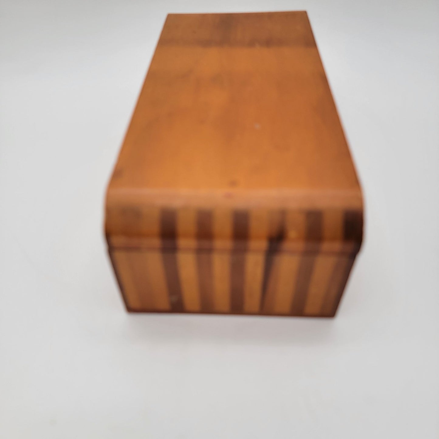 Vintage Two-Tone Marquetry Inlaid Wood Box