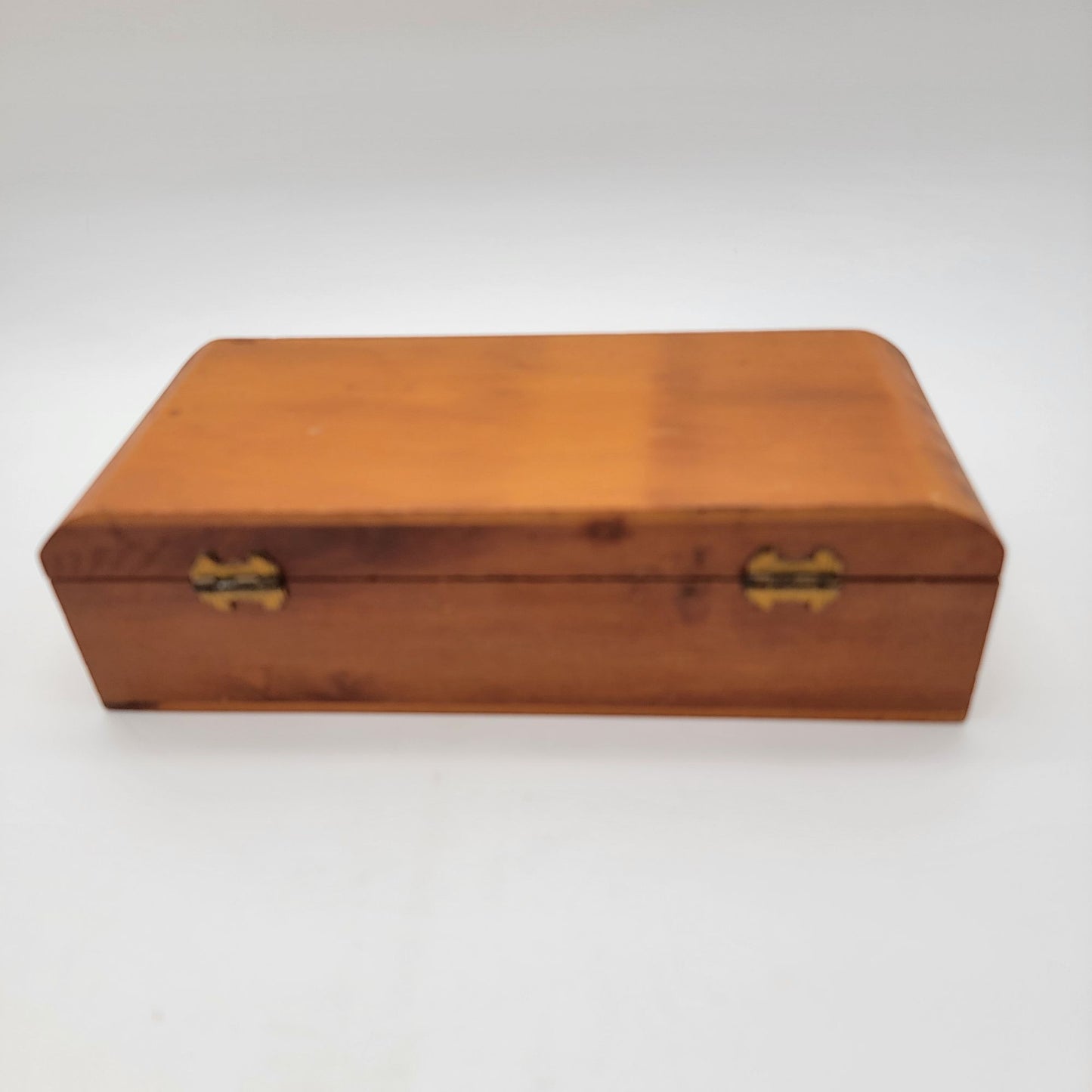Vintage Two-Tone Marquetry Inlaid Wood Box