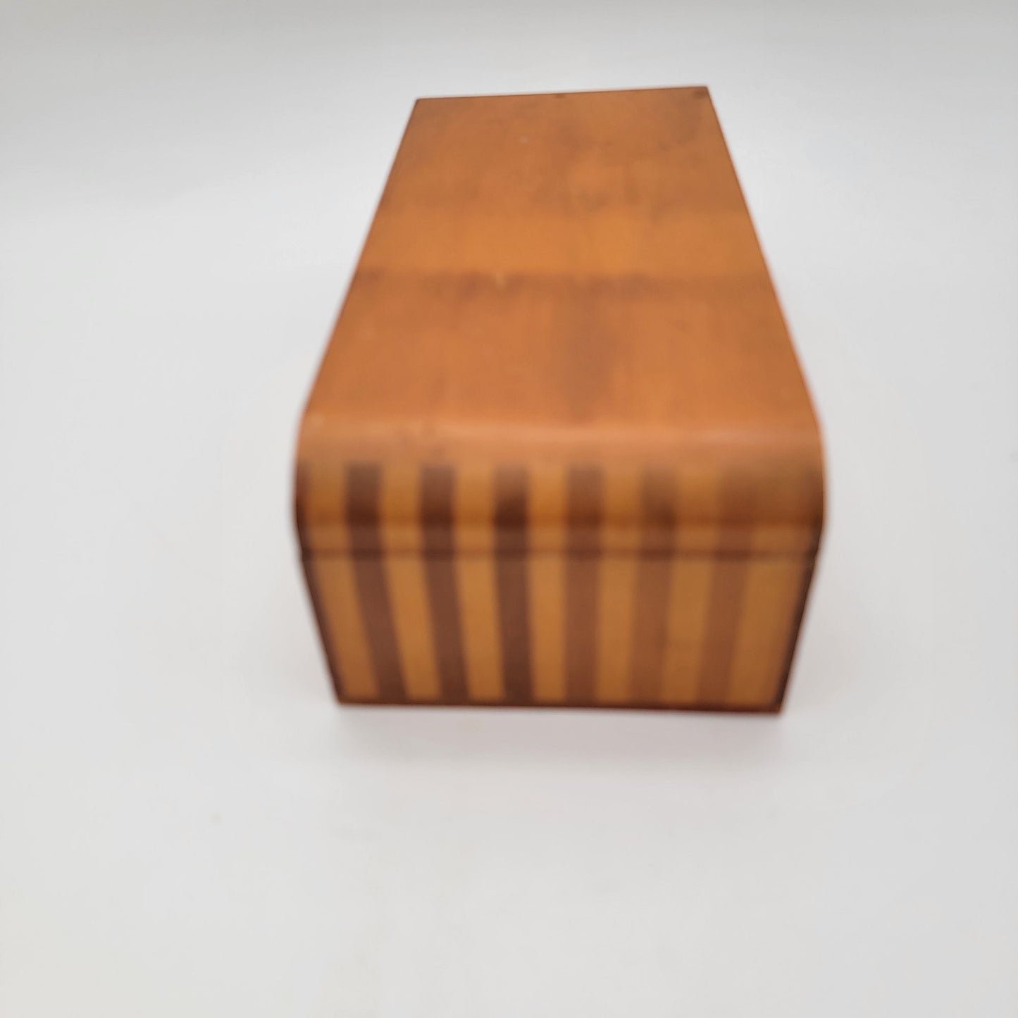Vintage Two-Tone Marquetry Inlaid Wood Box