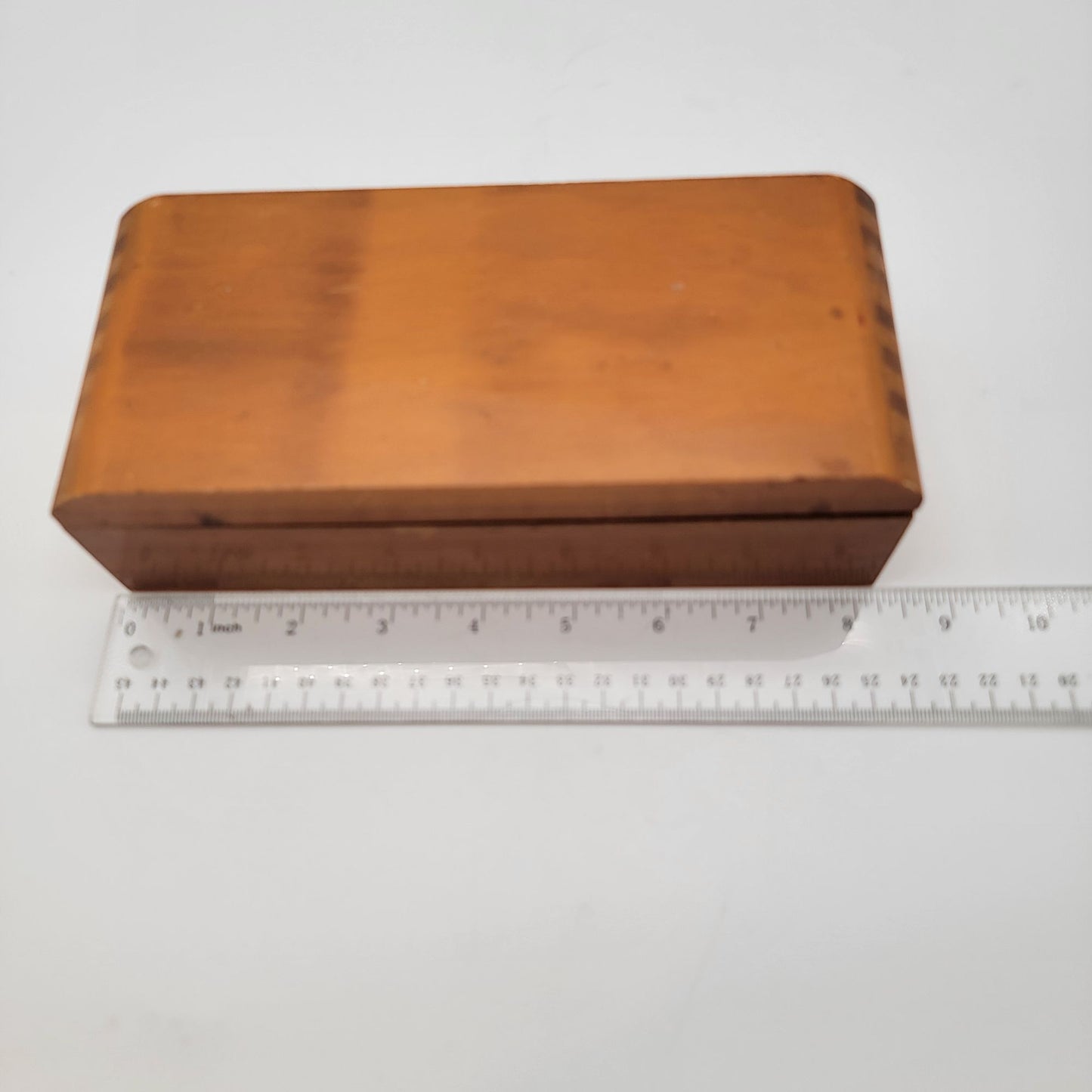 Vintage Two-Tone Marquetry Inlaid Wood Box
