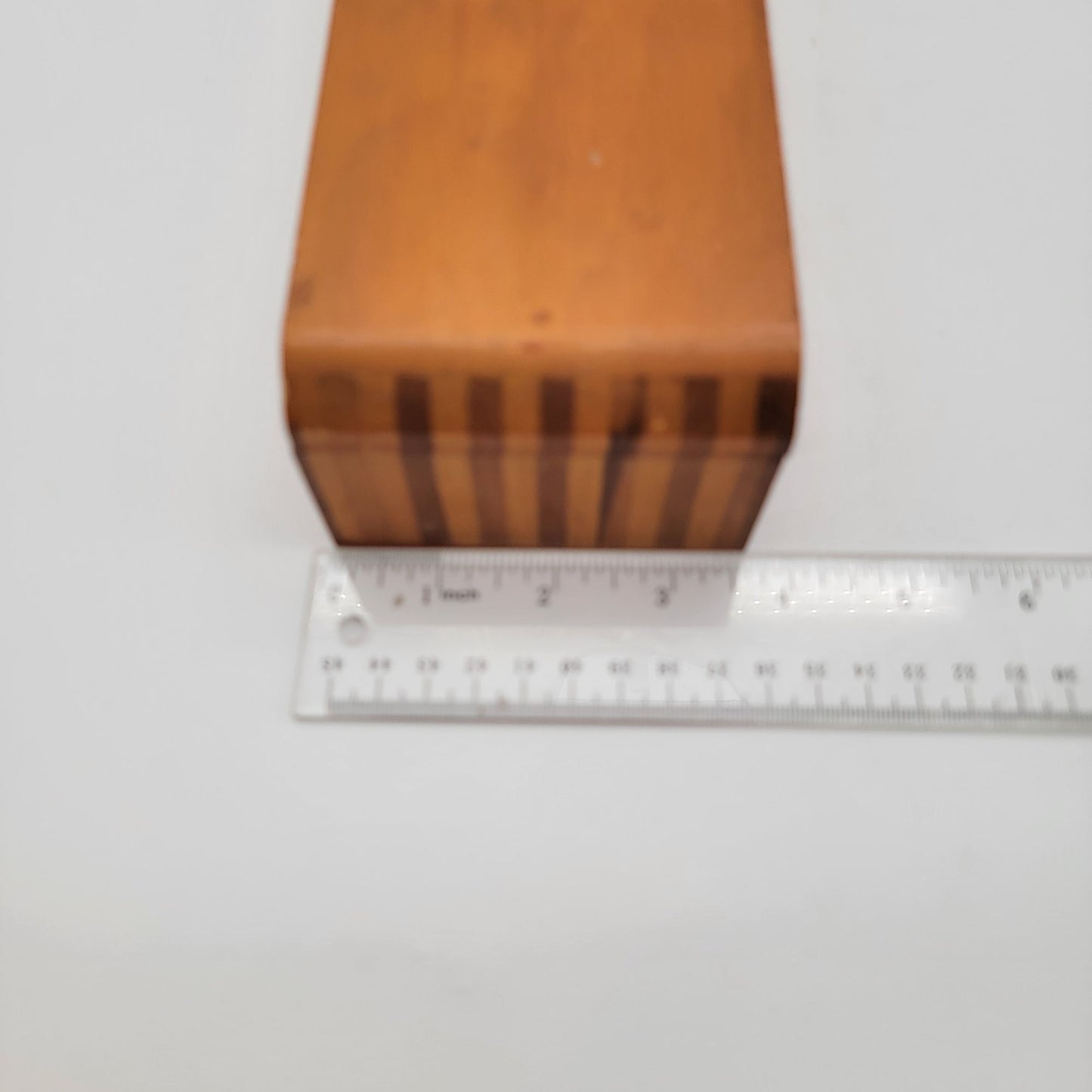 Vintage Two-Tone Marquetry Inlaid Wood Box