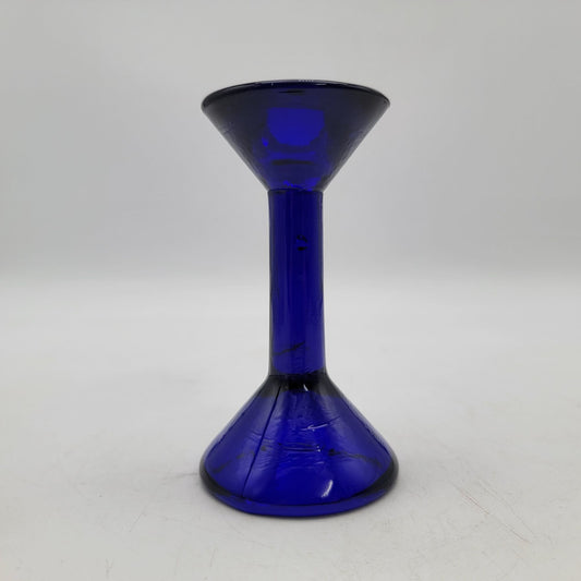 Vintage Cobalt Blue Glass Candle Holder