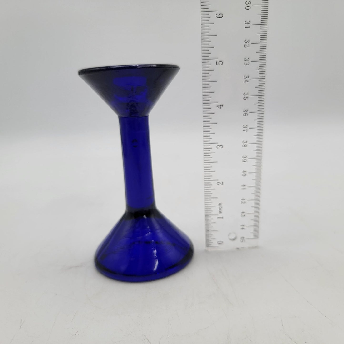 Vintage Cobalt Blue Glass Candle Holder